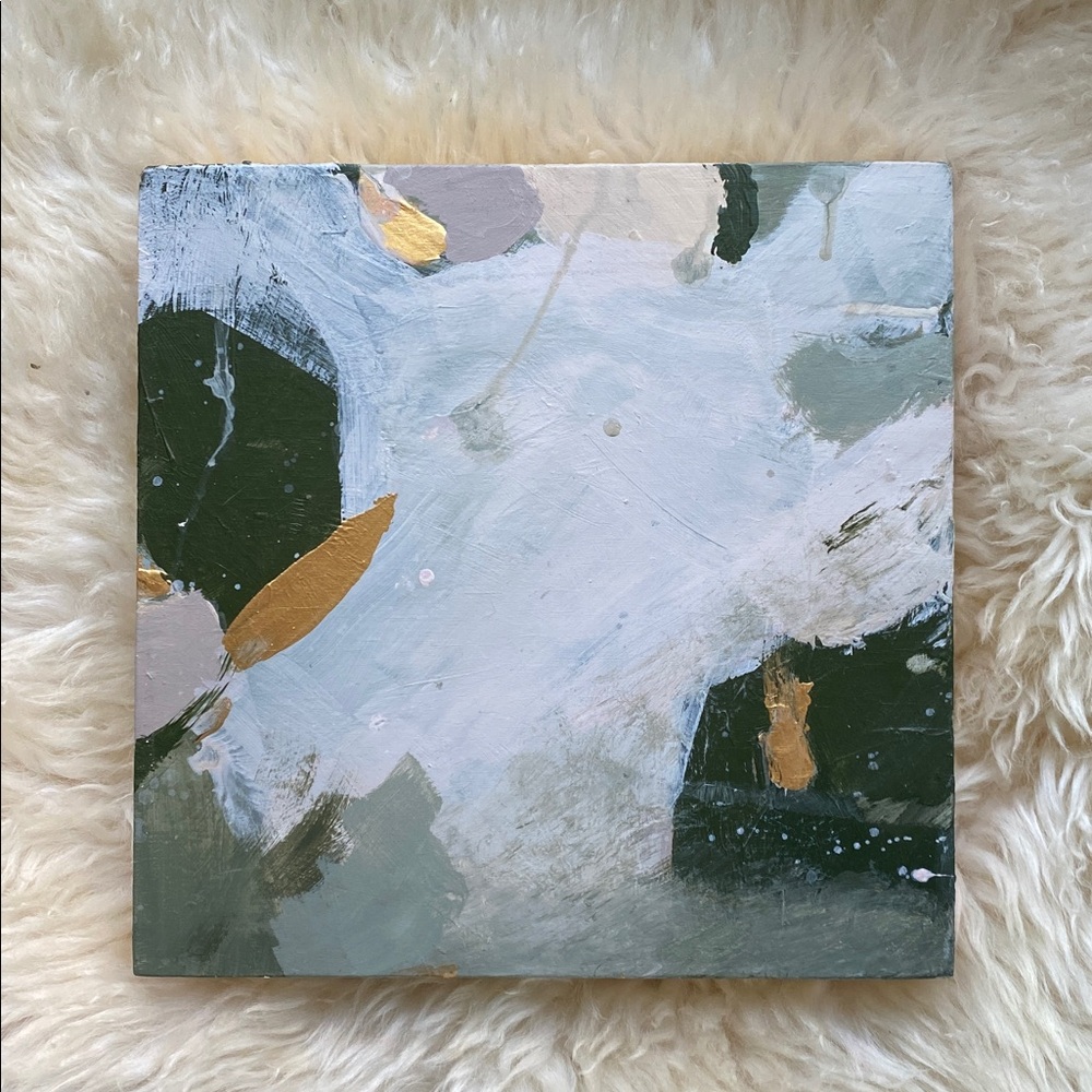 hand painted abstract on wood panel - 5